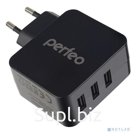 Perfeo Сетевое зарядное устройство с разъемом 3xUSB, 4.8А, черный, &quot;CUBE 3&quot; PF A4135