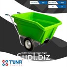 Тачка  двухколесная 175л TUNA с зеленым корытом