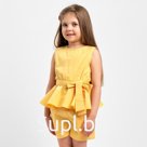 Комплект для девочки (майка и шорты) KAFTAN, размер 32 (110-116 см), жёлтый
