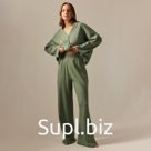 Костюм домашний женский (рубашка и брюки) SL HOME р. XL, оливковый