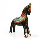 Лошадка вороная с рыже-белым орнаментом