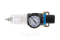 HOEGERT Фильтр-регулятор с манометром пневматический 1/4", 15см³, 9 бар/135 PSI