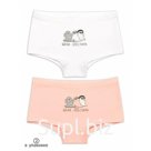 Трусы для девочек, рост 110 см, цвет белый, персиковый, 2 шт