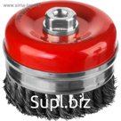 Щетка металлическая для УШМ MIRAX 35144-100, крученая проволока, "чашка", 0.5 мм, d=100 мм