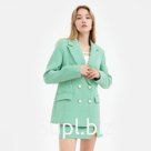 Пиджак женский двубортный MIST, размер 46, зелёный, белый