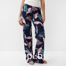 Брюки прямые домашние женские KAFTAN Tropical dream, размер 40-42, синие