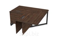 Стол угловой бенч средний модуль, цвет брауни + черный