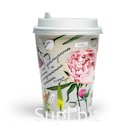 Двухслойные картонные стаканы. Серия: "Fleur di café". Объем: 400