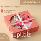Набор банный, 7 предметов (3 мочалки, повязка на голову, расчёска, разделитель для пальцев, пемза), цвет МИКС