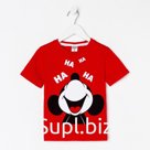 Футболка «Хаха» Микки Маус, рост 86-92 см, красная