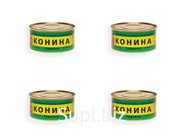 Конина тушеная -0,325 кг.) ПЕРВЫЙ СОРТ. ГОСТ Каменка Мясо х 4 шт.