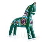 Emerald green horse with floral decor