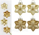 Christmas tree decoration Magic stars 4 pcs. 6x2.5x6 cm. Color: gold (glass)