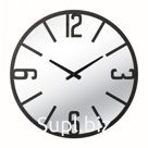 Часы настенные, интерьерные, бесшумные, d-50 см, зеркало, черные