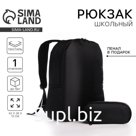 Рюкзак школьный с пеналом «Классика», 42×28×13 см, чёрный