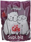 Селикагеливый наполнитель для лотков и клеток For Cats с ароматом лаванды, 8л