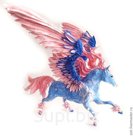 Скульптура «Синий с розовым пегас» - изготовление на заказ