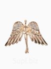 Брошь «Ангел», цвет белый в золоте