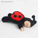 Мягкая игрушка «Кукла в костюмчике божьей коровки», цвета МИКС