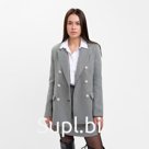 Пиджак женский двубортный MIST р. 50, чёрный/белый