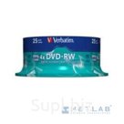 Verbatim Диски DVD-RW 4.7Gb 4-х, 25 шт, Cake Box 43639