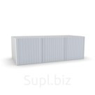 Антресоль 120х55х40 Рейн, белый/ серый soft touch, 3 двери, секции 80/40