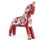 Carmine-red horse with a New Year's ornament
