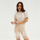 Футболка женская MINAKU OVERSIZE FIT: бежевая, меланж, р-р 54