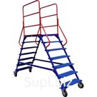 Лестница передвижная, шесть ступеней и два марша ЛР 6.2 (785х2135х2330) без колес