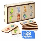 Board game Domino "Animals" (plywood) Article: 17164