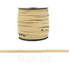 Шнур 'косичка' иск. замша 5мм*50м (бежевый), 50 м