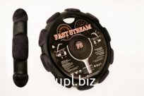 Оплетка руля "Fast Stream", размер: М 37-38 см, спонж, (10 подушек), чёрная