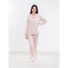 Рубашка женская с длинным рукавом, размер 48, цвет розовый