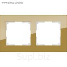 Рамка на 2 поста WL01-Frame-02, цвет бронзовый, материал стекло