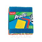 Мочалки для посуды Paclan "Practi", игольчатый абразив, 3шт.