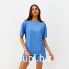 Костюм женский (футболка, шорты) MINAKU: Casual collection цвет голубой, размер 50