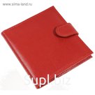 Визитница на кнопке, наружный карман, орфей, цвет алый