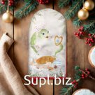 Варежка-прихватка новогодняя Этель "Хозяюшка" 15х28см,саржа, 100% хл, ватин 250г/м2