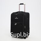 Чемодан малый 33 л (S), отдел на молнии, с расширением, кодовый замок, 3 колеса, 2 наружных кармана, цвет чёрный