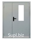 Противопожарная дверь с отбойником полуторная
