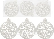 Openwork Grace Christmas tree balls, 3 pcs., 8 cm. Color: pearl white.
