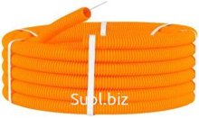 Гофрированная труба РПЗ ПНД (D16мм) с зондом HF-безгалогенность Оранжевая Легкая, длина 100 м