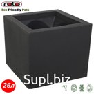 Большой квадратный горшок под бетон TANGO ROTO черный 45,5x45,5x45,5
