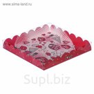 Коробка для кондитерских изделий с PVC-крышкой «Любовь», 18 × 18 × 3 см