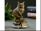 Статуэтка "Филин на книгах" состаренное золото,11х7х7 см