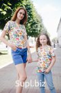 Футболки family look с диджитал принтом из хлопка