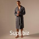 Халат вафельный мужской SL HOME: Chess «Гри Сандре», размер S, хлопок 100%, тёмно-серый