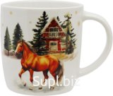Кружка Лошадь у дома 380мл Материал: фарфор