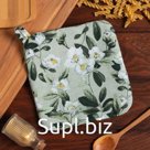 Прихватка Доляна Apple flowers 19х19 см, 100% хлопок, рогожка 164 г/м2