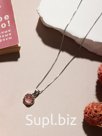 Кулон «Нежность» на цепочке, розовый в серебре, 45 см